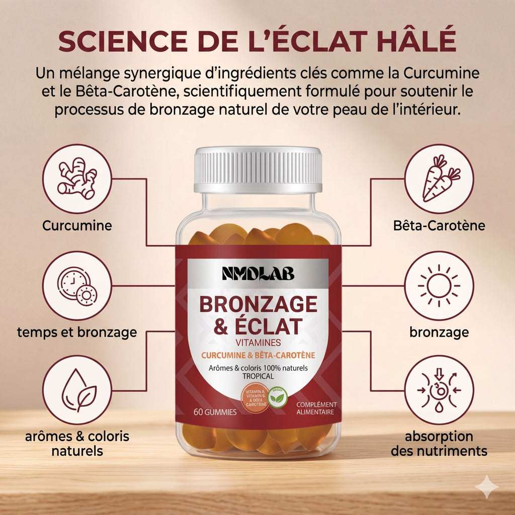 Gummies Bronzage – Curcumine & Bêta-Carotène